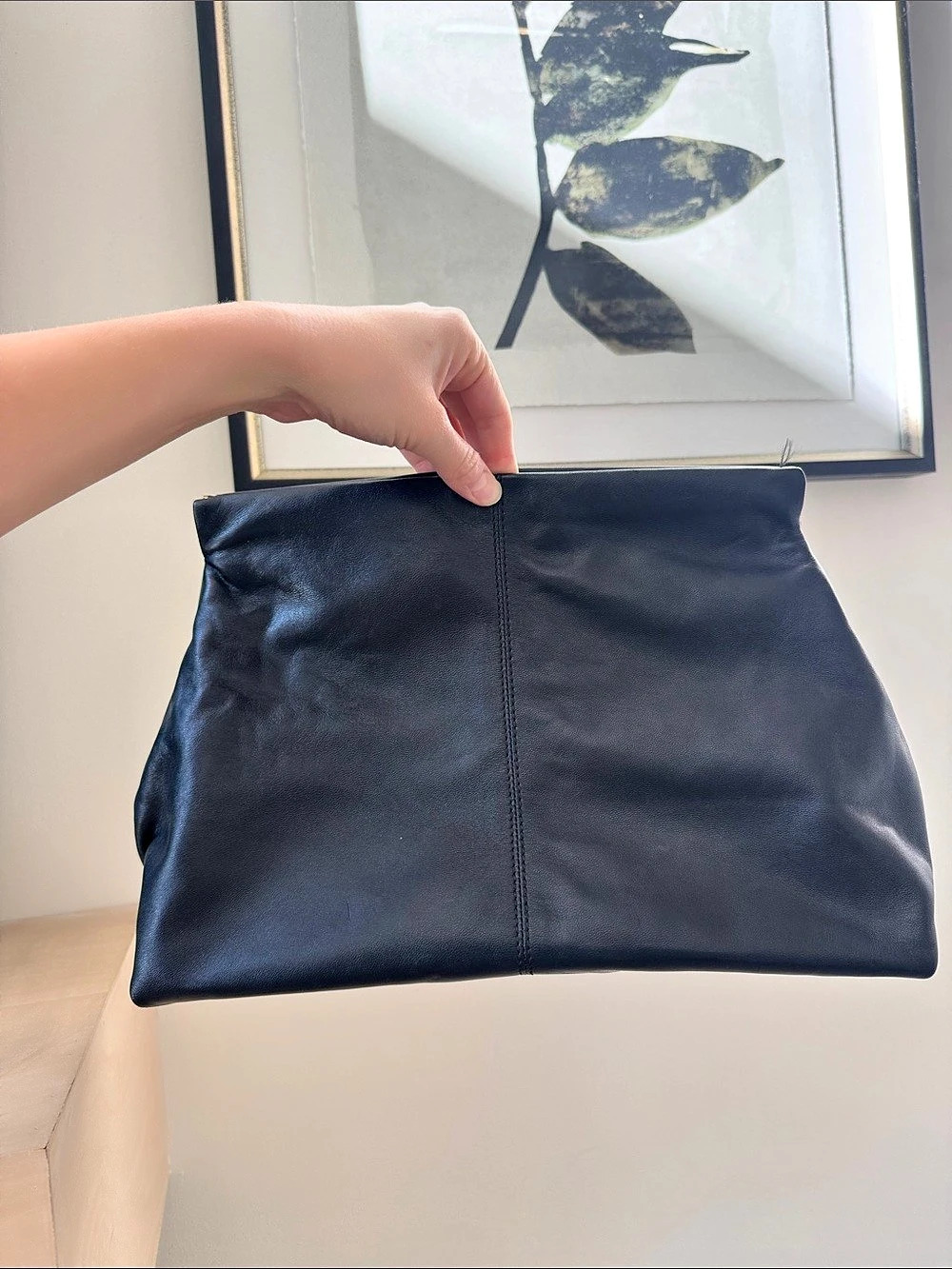 Flattered Black Leather Clutch